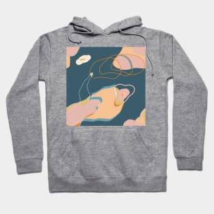 Abstract Art Shapes Blue Theme Hoodie